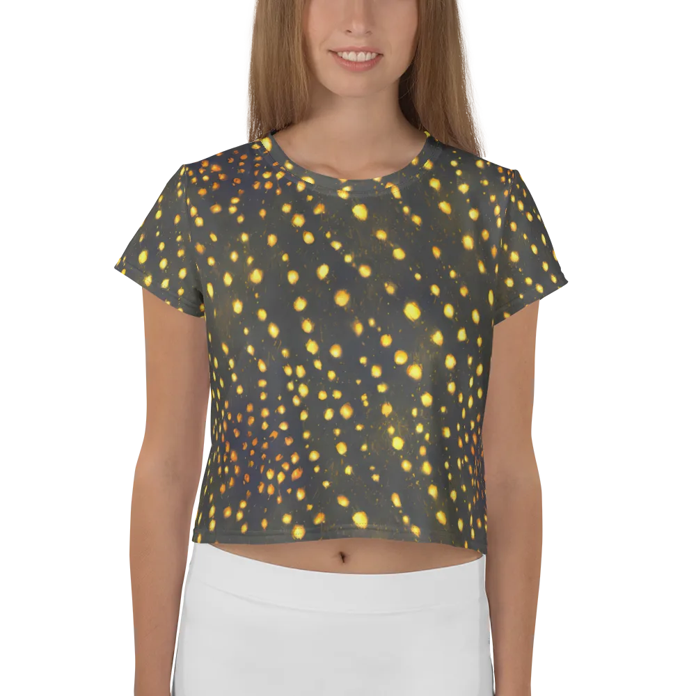 Golden Cinders on Crop Tee — Front