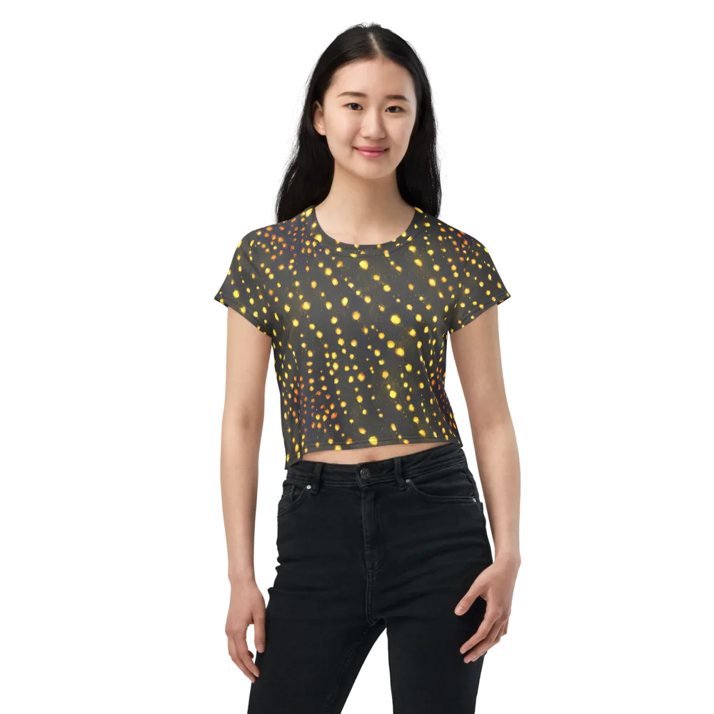 Golden Cinders on Crop Tee — Front