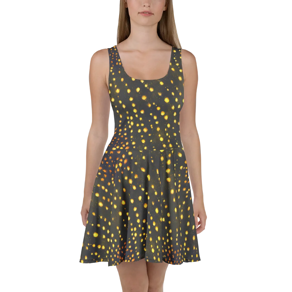 Golden Cinders on Skater Dress — Front