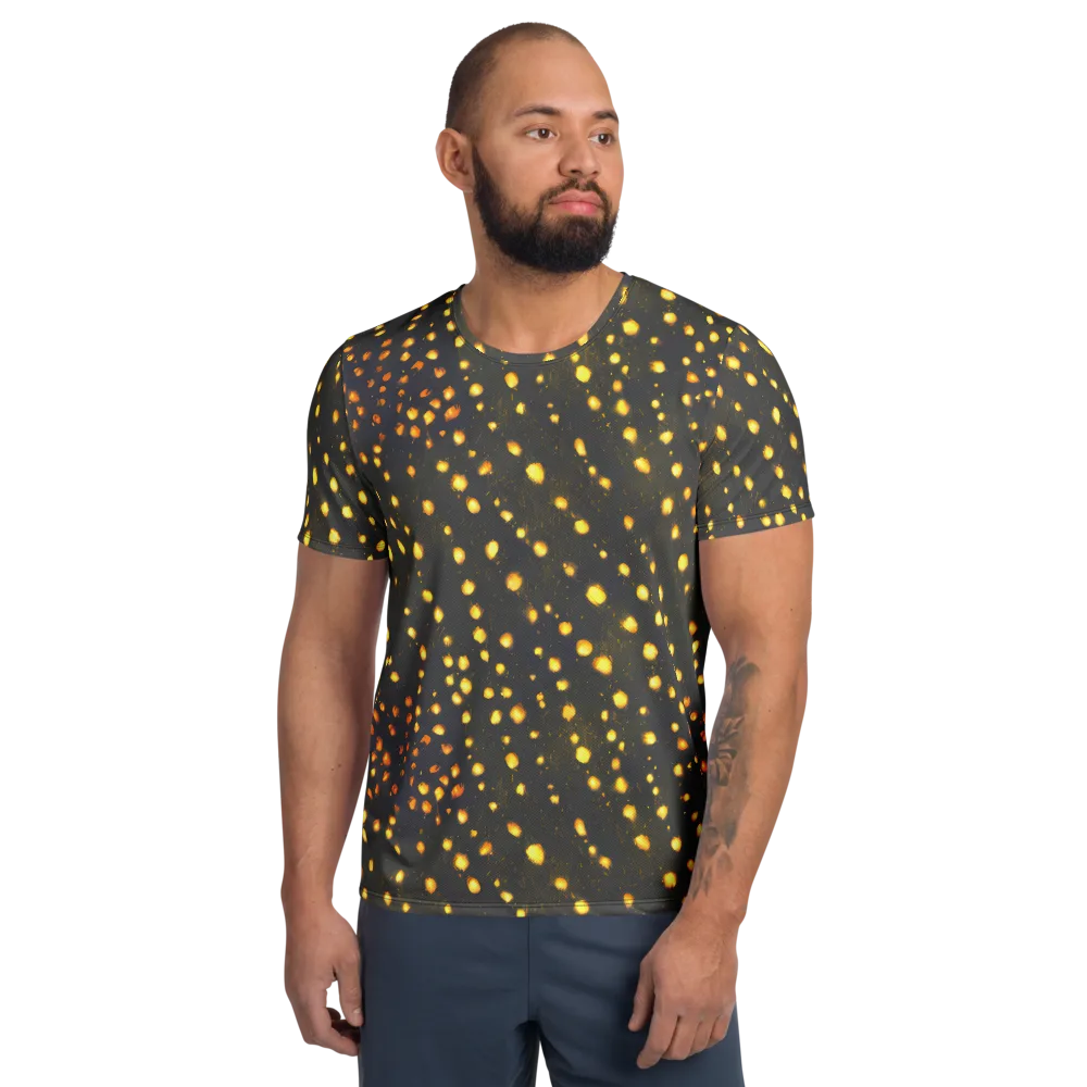 Golden Cinders on Men's Athletic T-Shirt — Front
