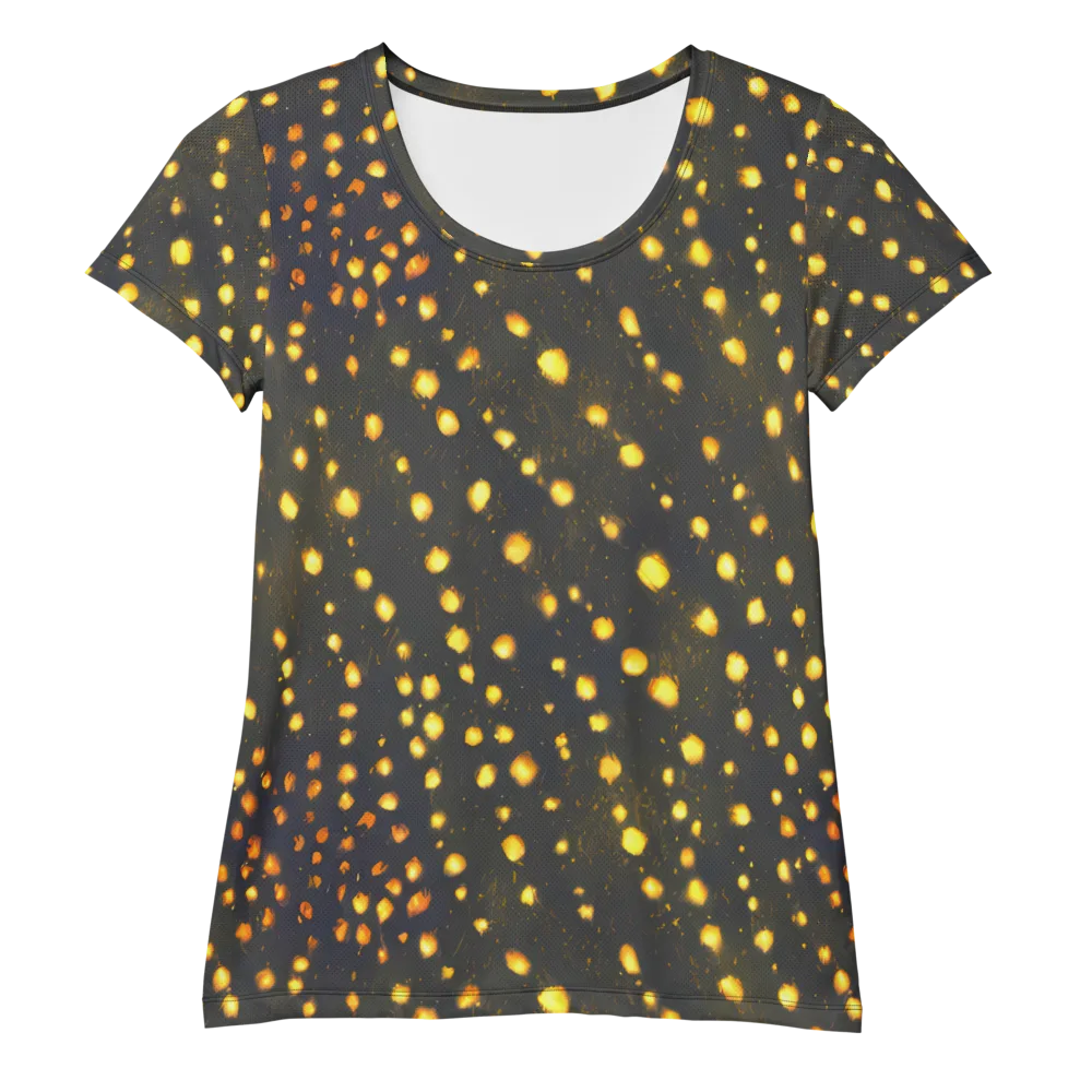 Golden Cinders on Women's Athletic T-Shirt — Front