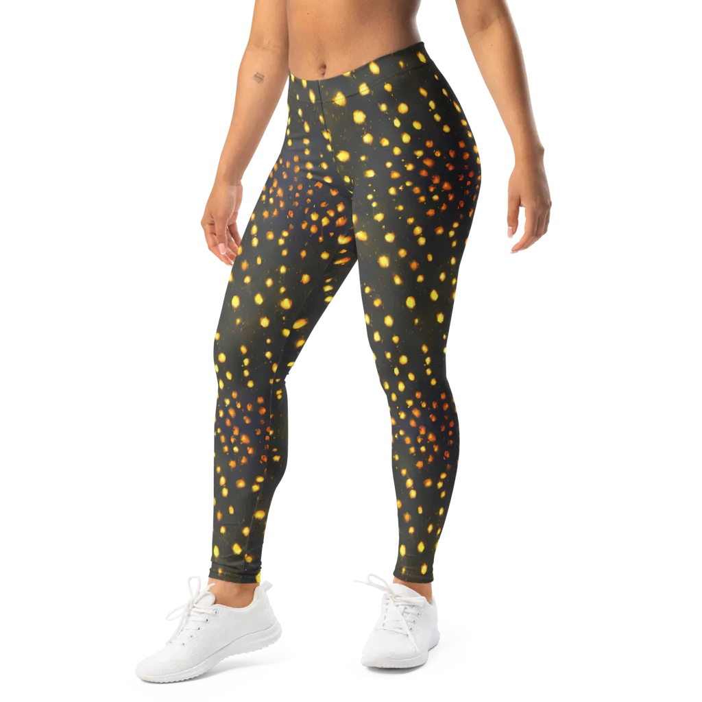 Golden Cinders on Leggings — Left Front