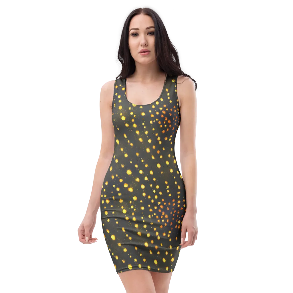 Golden Cinders on Bodycon Dress — Front