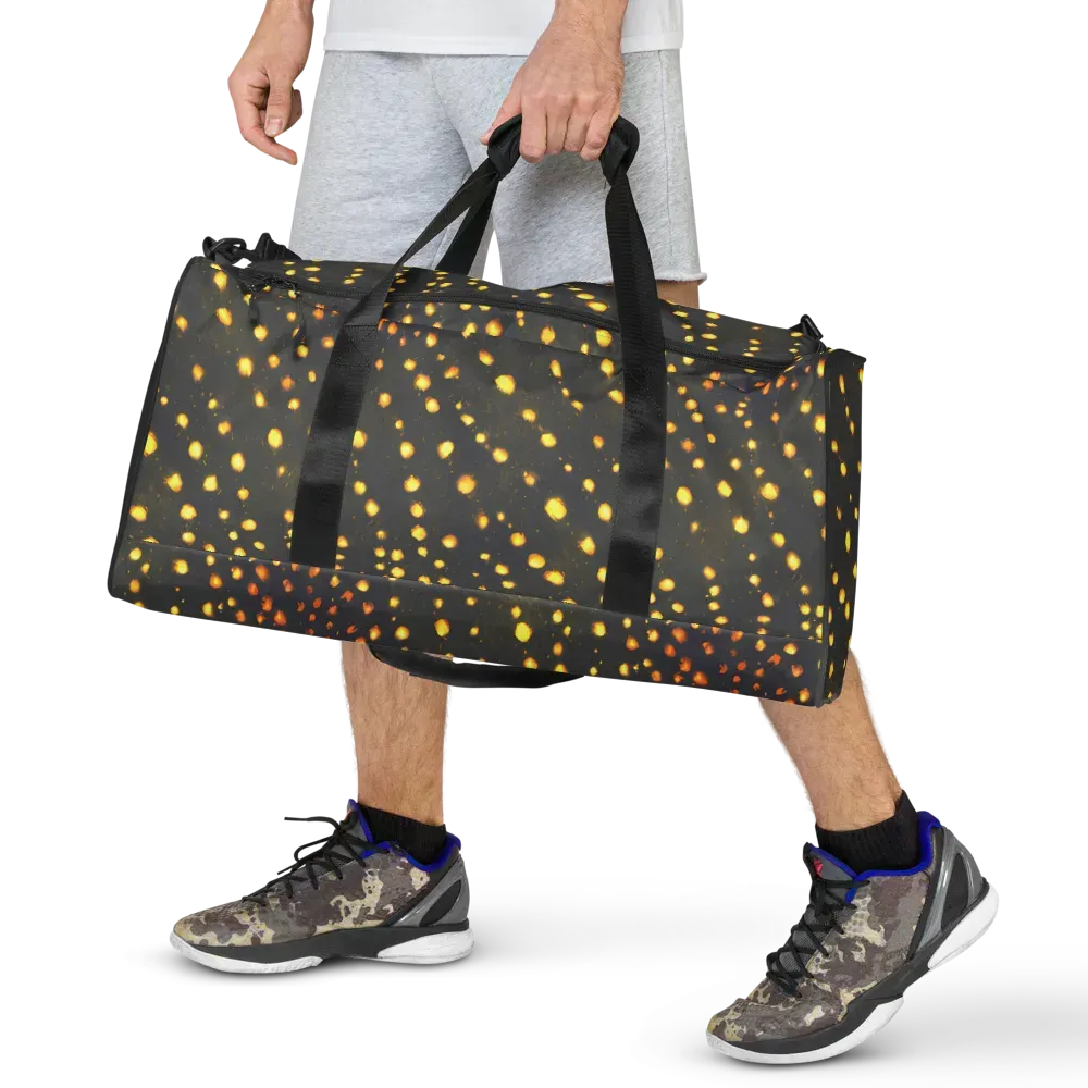 Golden Cinders on Duffle Bag — Front