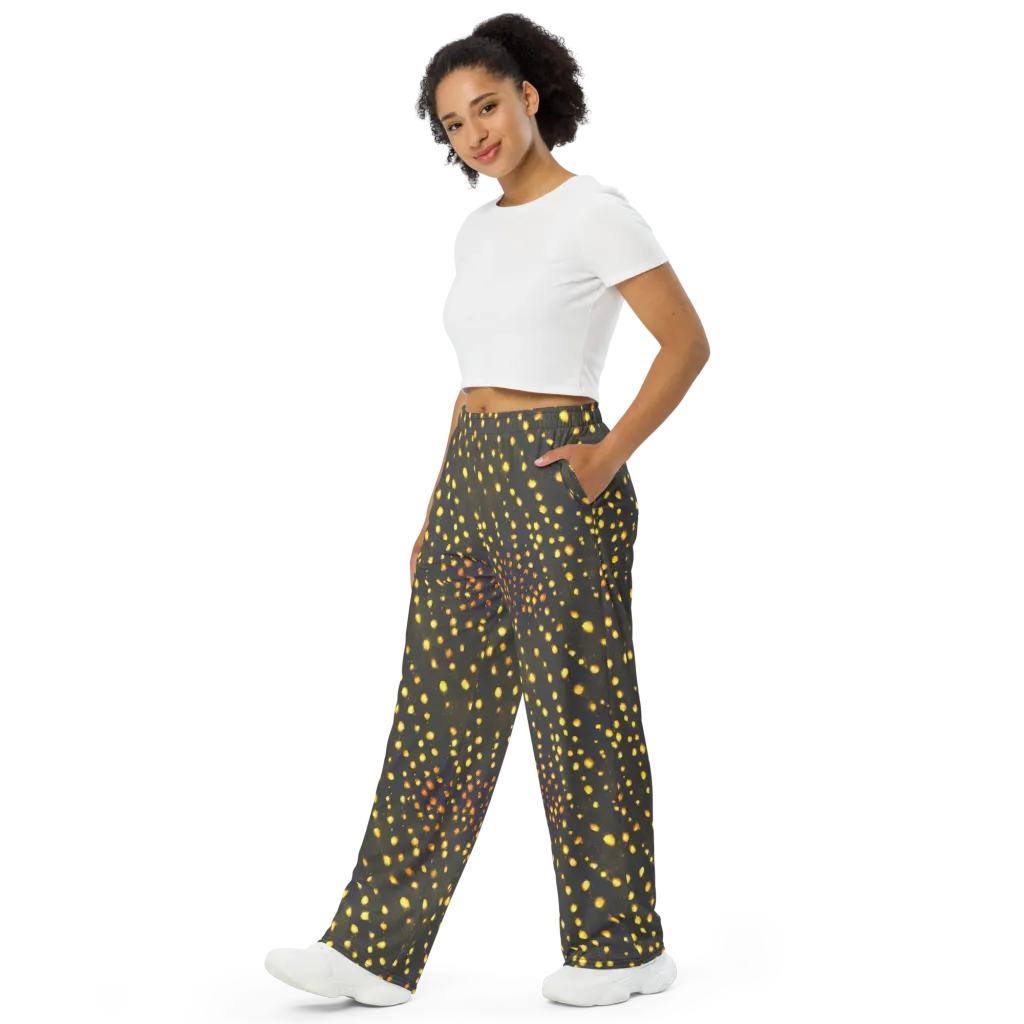 Golden Cinders on Wide-Leg Pants — Left Front