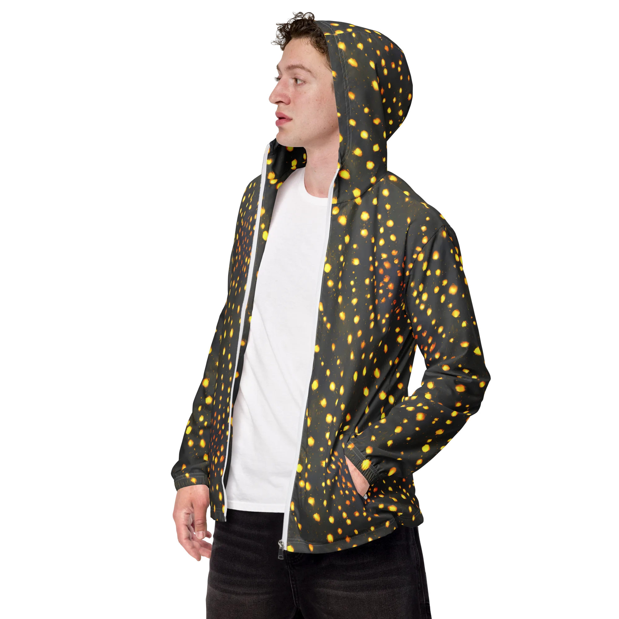 Golden Cinders on Men's Windbreaker — Left Front