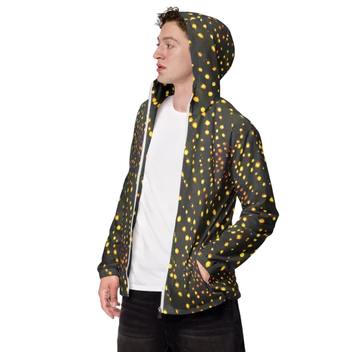 Golden Cinders on a Men's Windbreaker