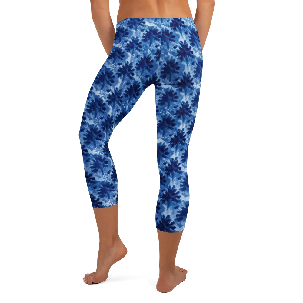 Indigo Meadow on Capri Leggings — Back
