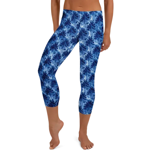 Indigo Meadow on a Capri Leggings