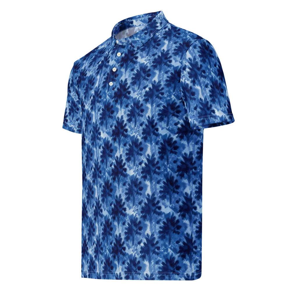 Indigo Meadow on Men's Slim Fit Polo Shirt — Left Front