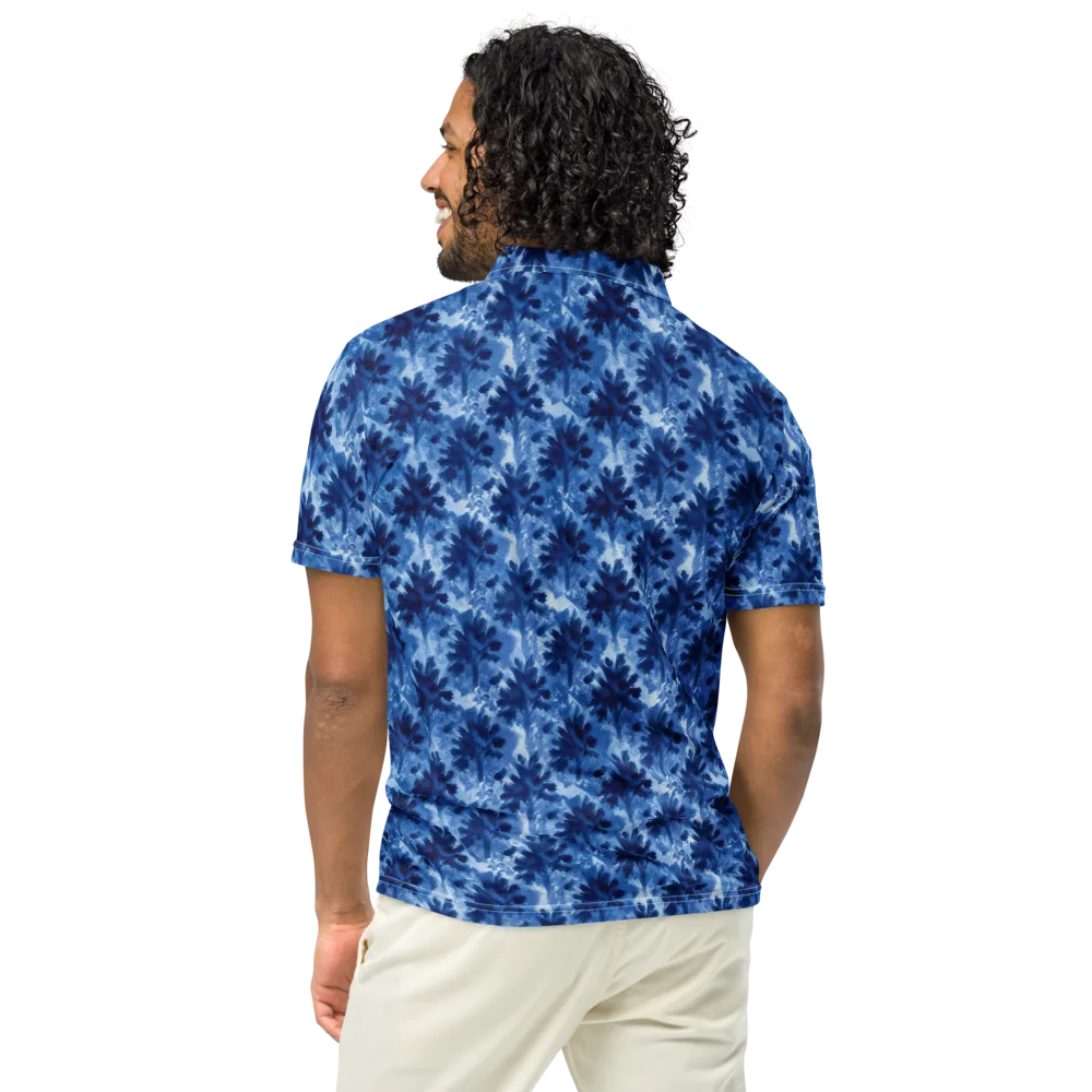 Indigo Meadow on Men's Slim Fit Polo Shirt — Back