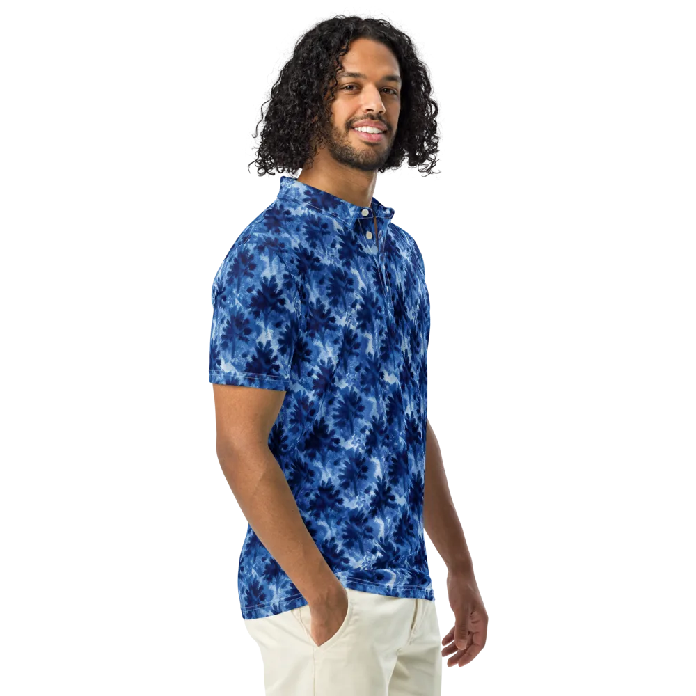 Indigo Meadow on Men's Slim Fit Polo Shirt — Right Front