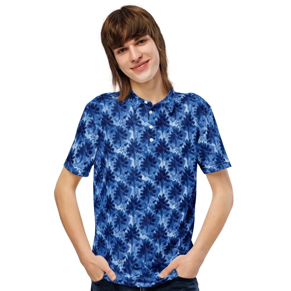 Indigo Meadow on Men's Slim Fit Polo Shirt — Front
