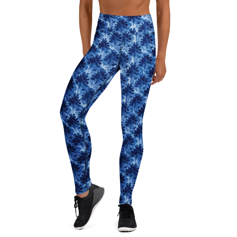 Indigo Meadow on Yoga Leggings — Front