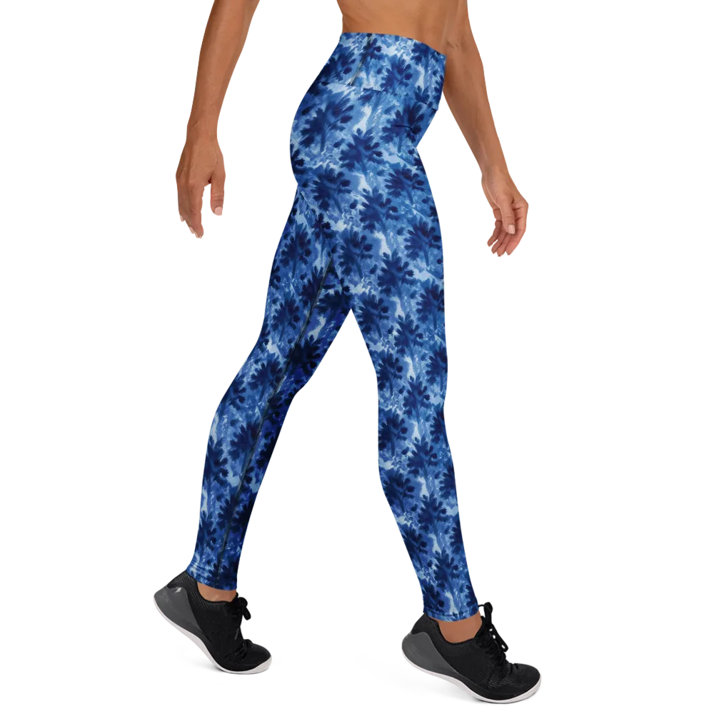 Indigo Meadow on Yoga Leggings — Right