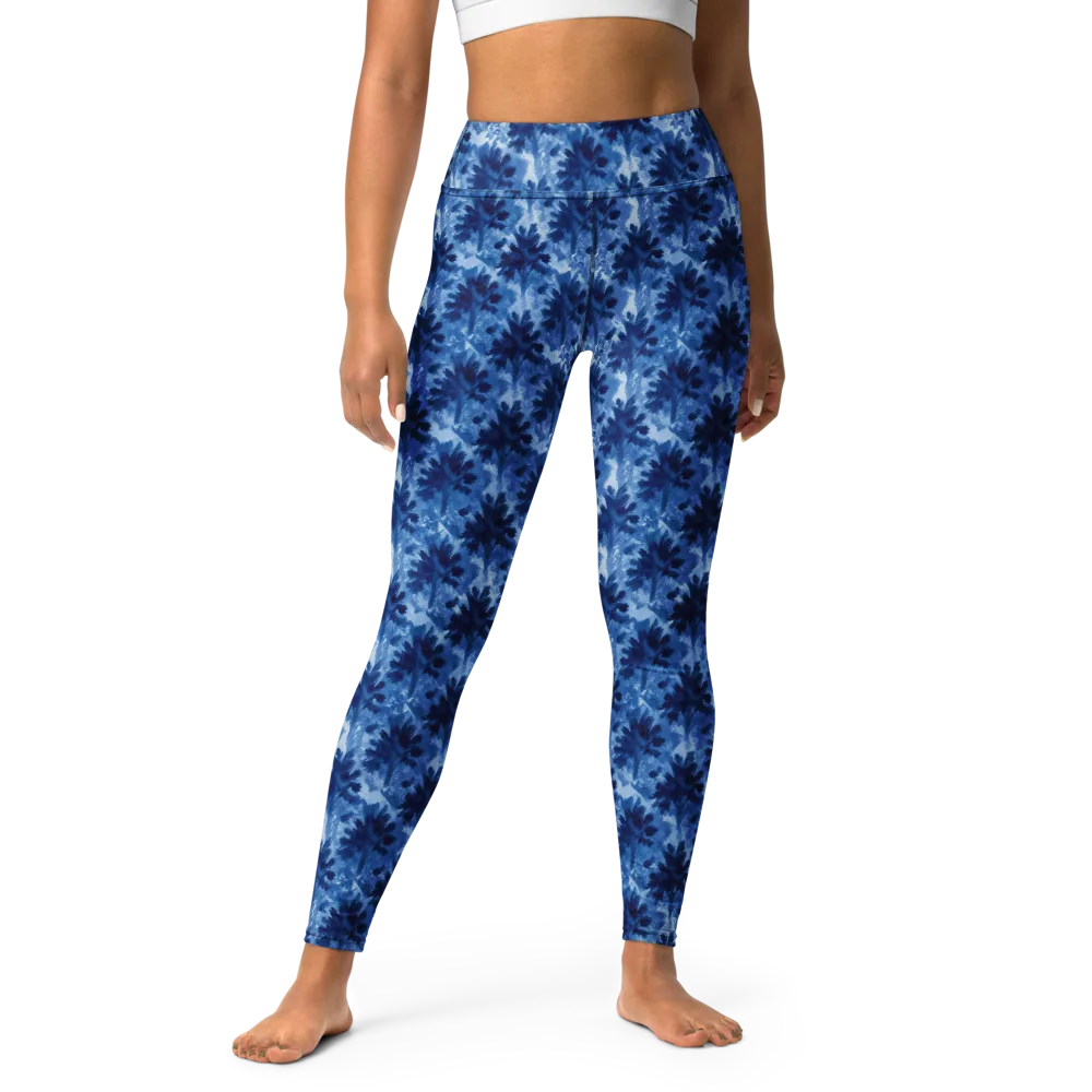 Indigo Meadow on Yoga Leggings — Front