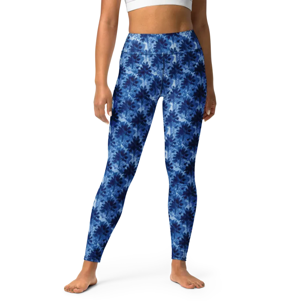 Indigo Meadow on Yoga Leggings — Front