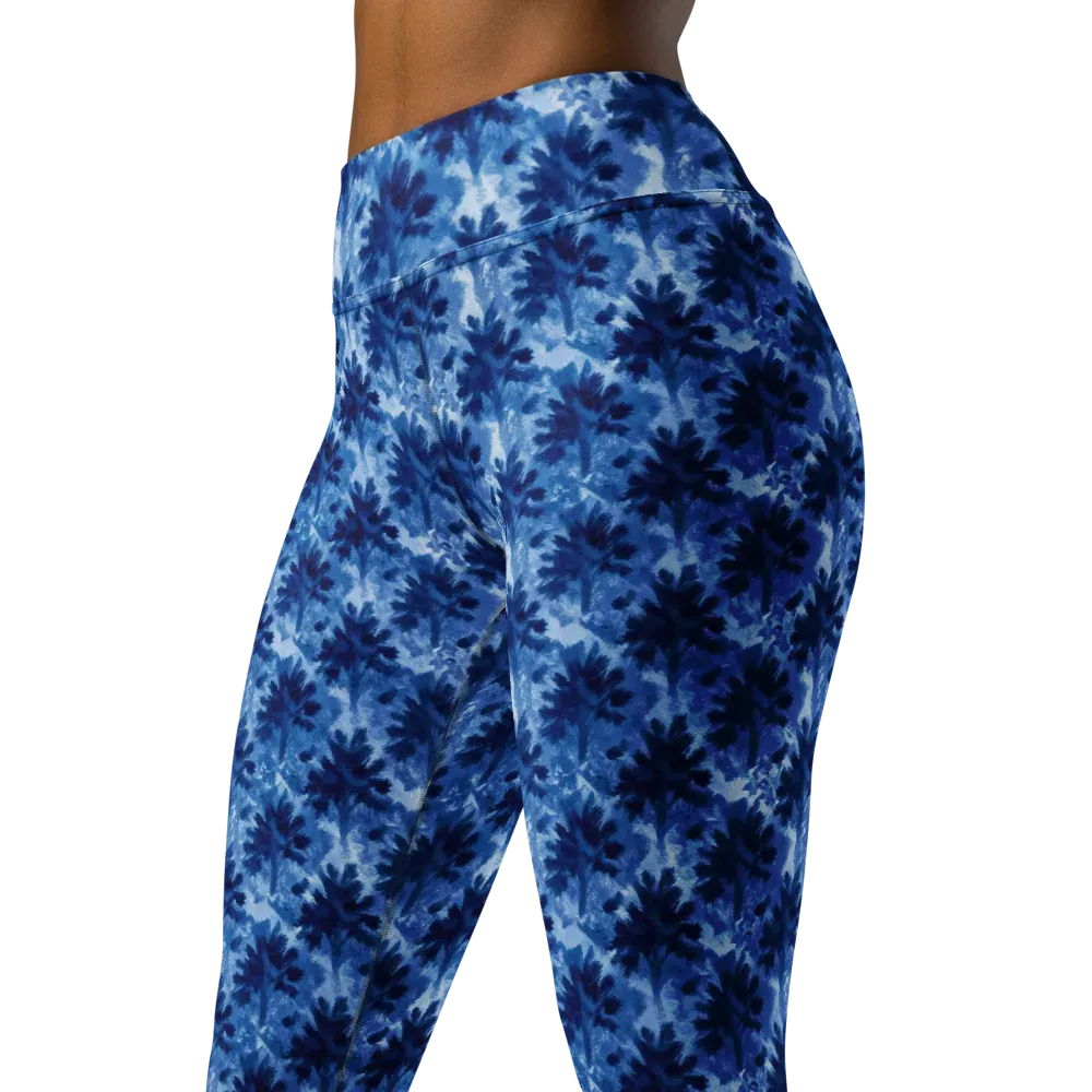 Indigo Meadow on Yoga Leggings — Left Front