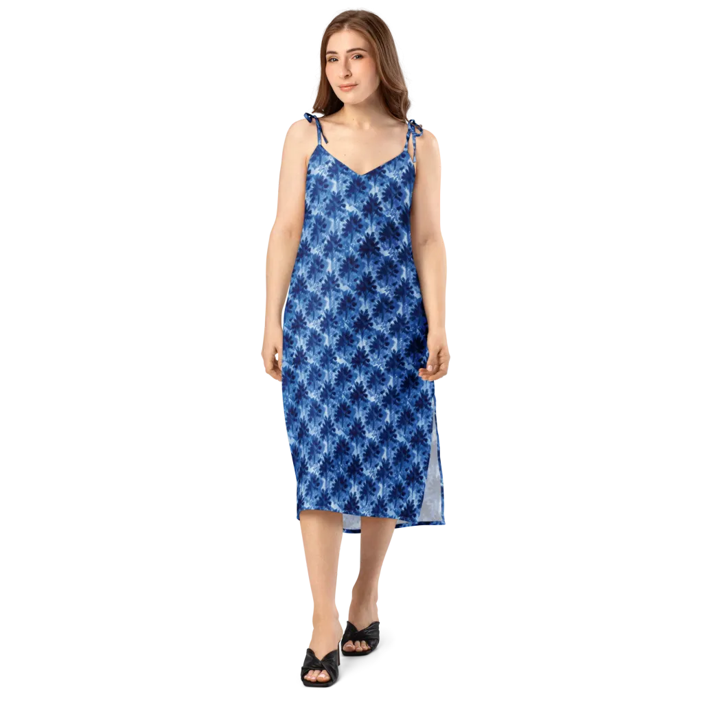Indigo Meadow on Slip Dress — Front