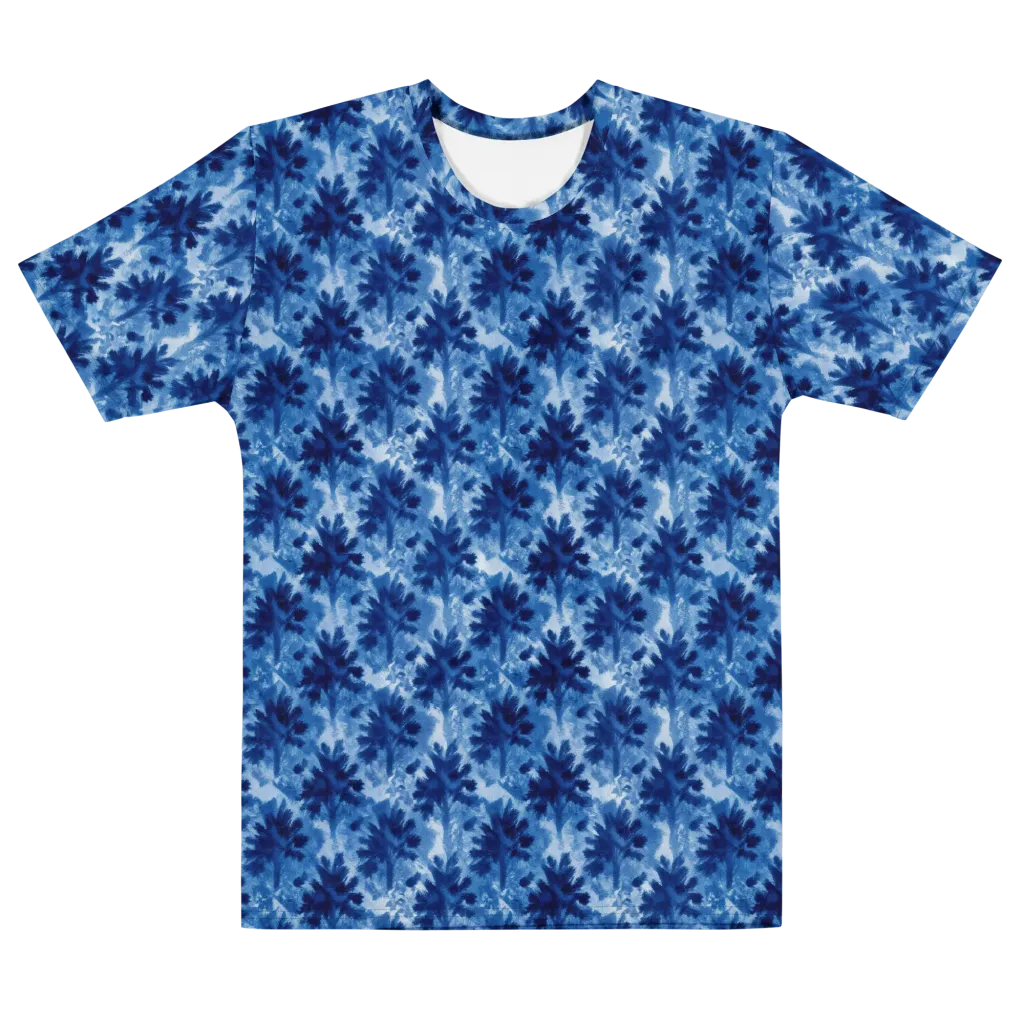 Indigo Meadow on Men's Cotton Crew Neck T-Shirt — Front