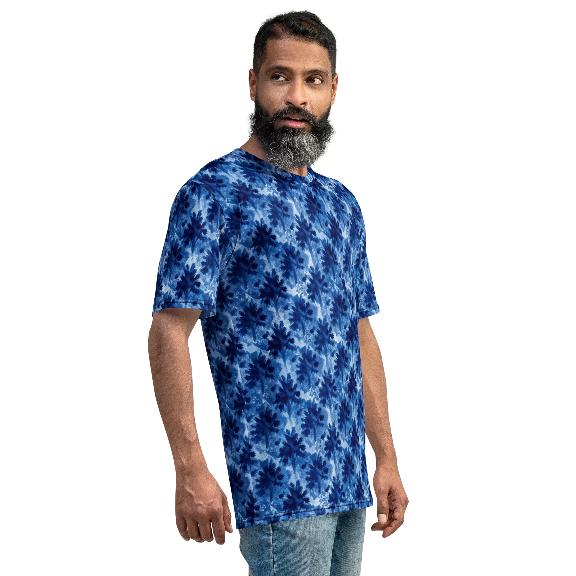 Indigo Meadow on Men's Crew Neck T-Shirt — Right