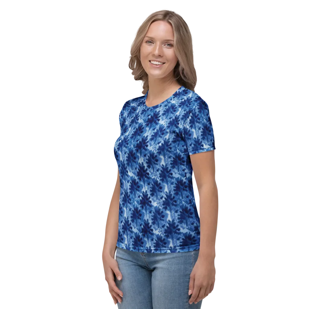 Indigo Meadow on Women's Crew Neck T-Shirt — Left