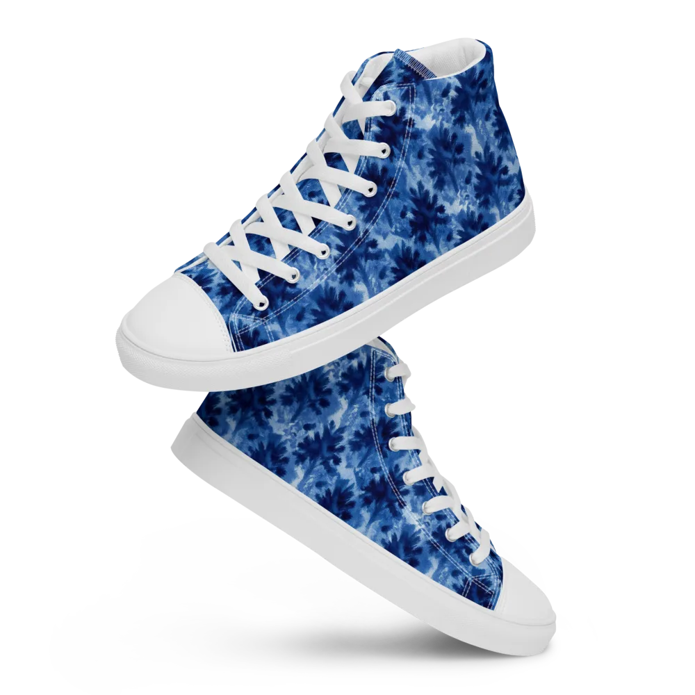 Indigo Meadow on Women's High Top Canvas Shoes — Front