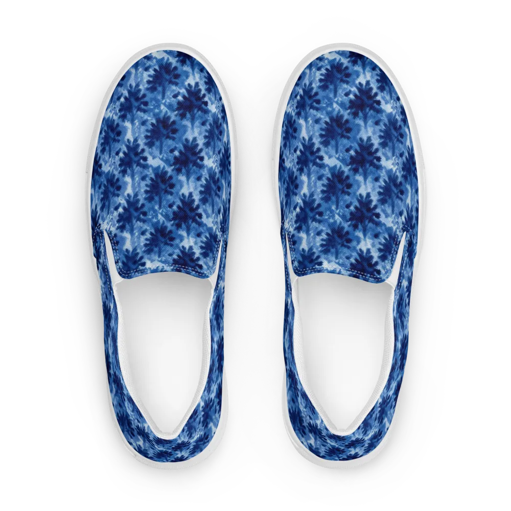 Indigo Meadow on Men's Slip-On Canvas Shoes — Front