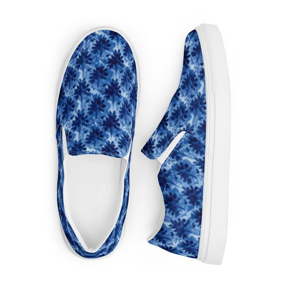 Indigo Meadow on Men's Slip-On Canvas Shoes — Front