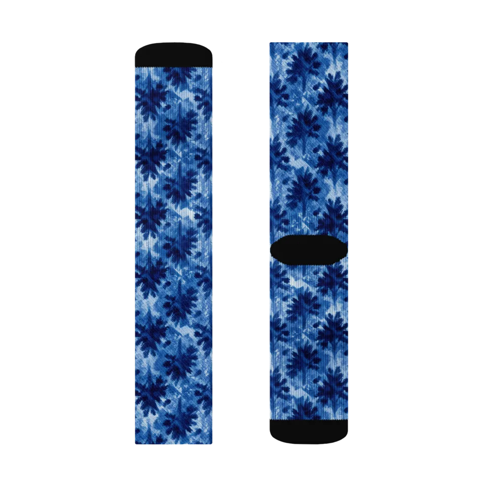 Indigo Meadow on Socks — Left Sock