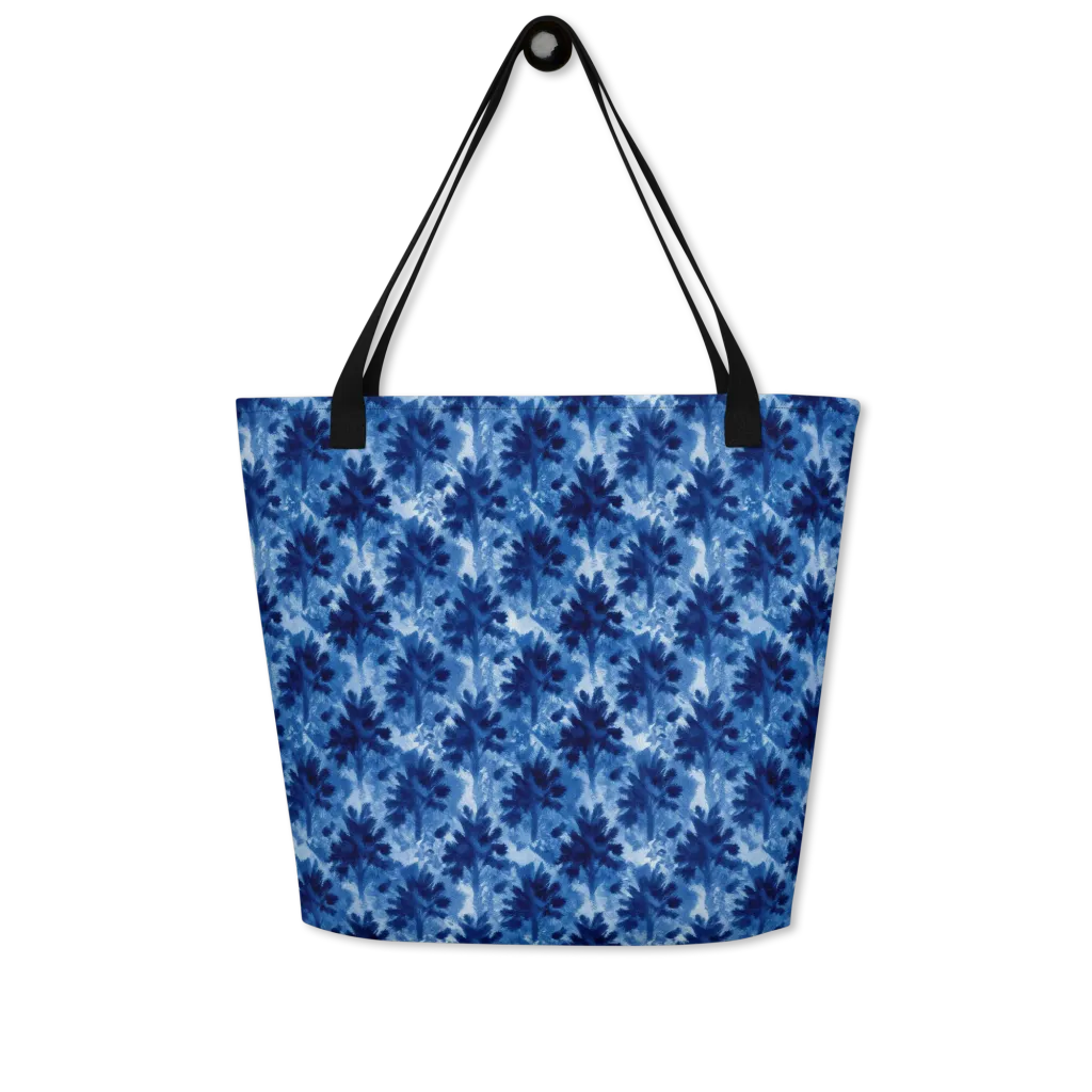 Indigo Meadow on Large Tote Bag W/ Pocket — Front