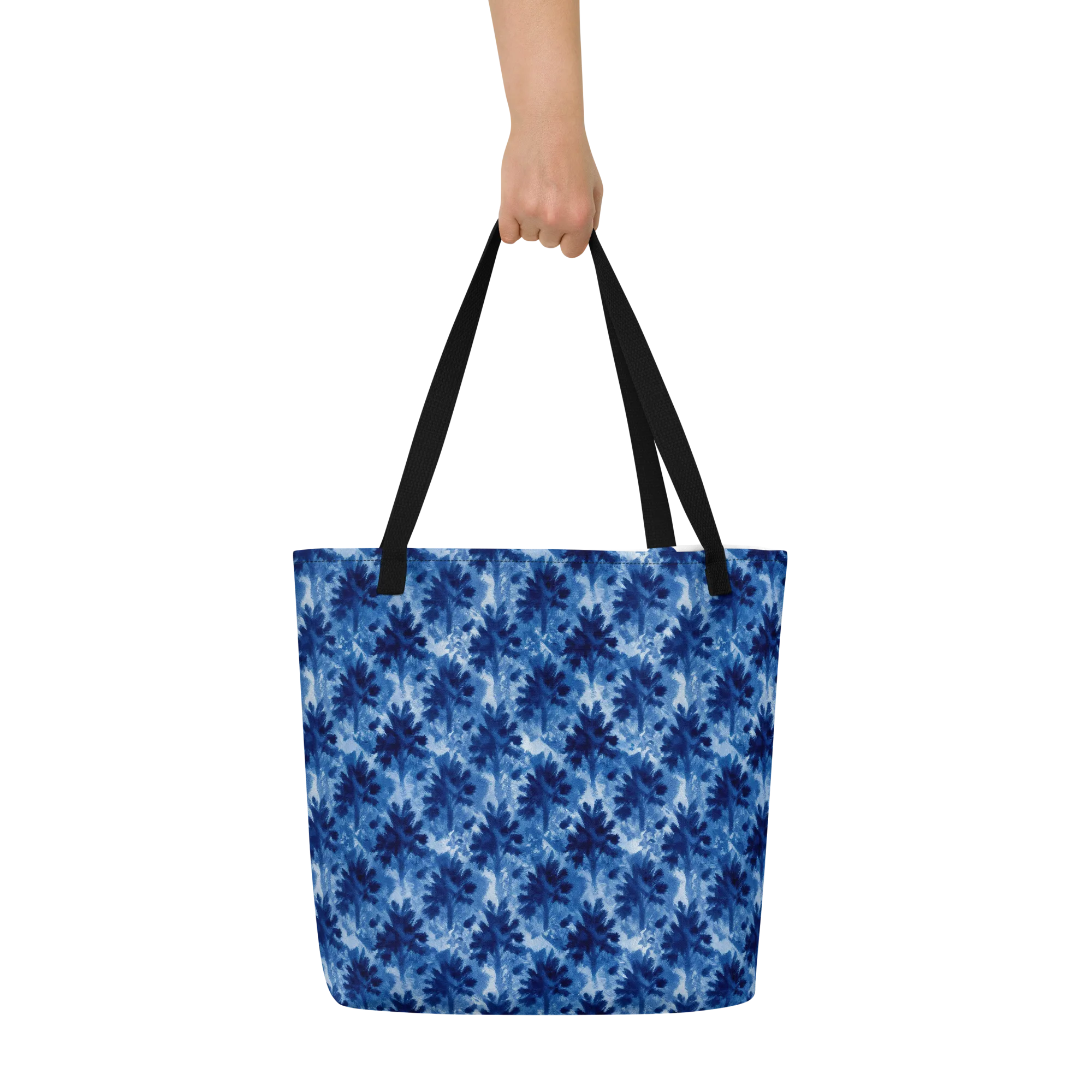 Indigo Meadow on Large Tote Bag W/ Pocket — Front
