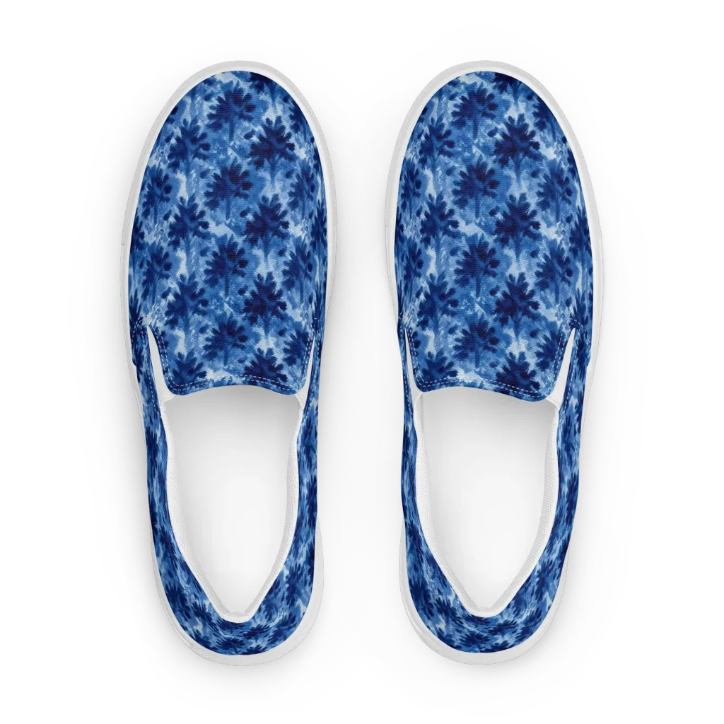 Indigo Meadow on Women's Slip-On Canvas Shoes — Front
