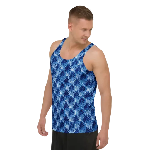 Indigo Meadow on a Men's Tank Top