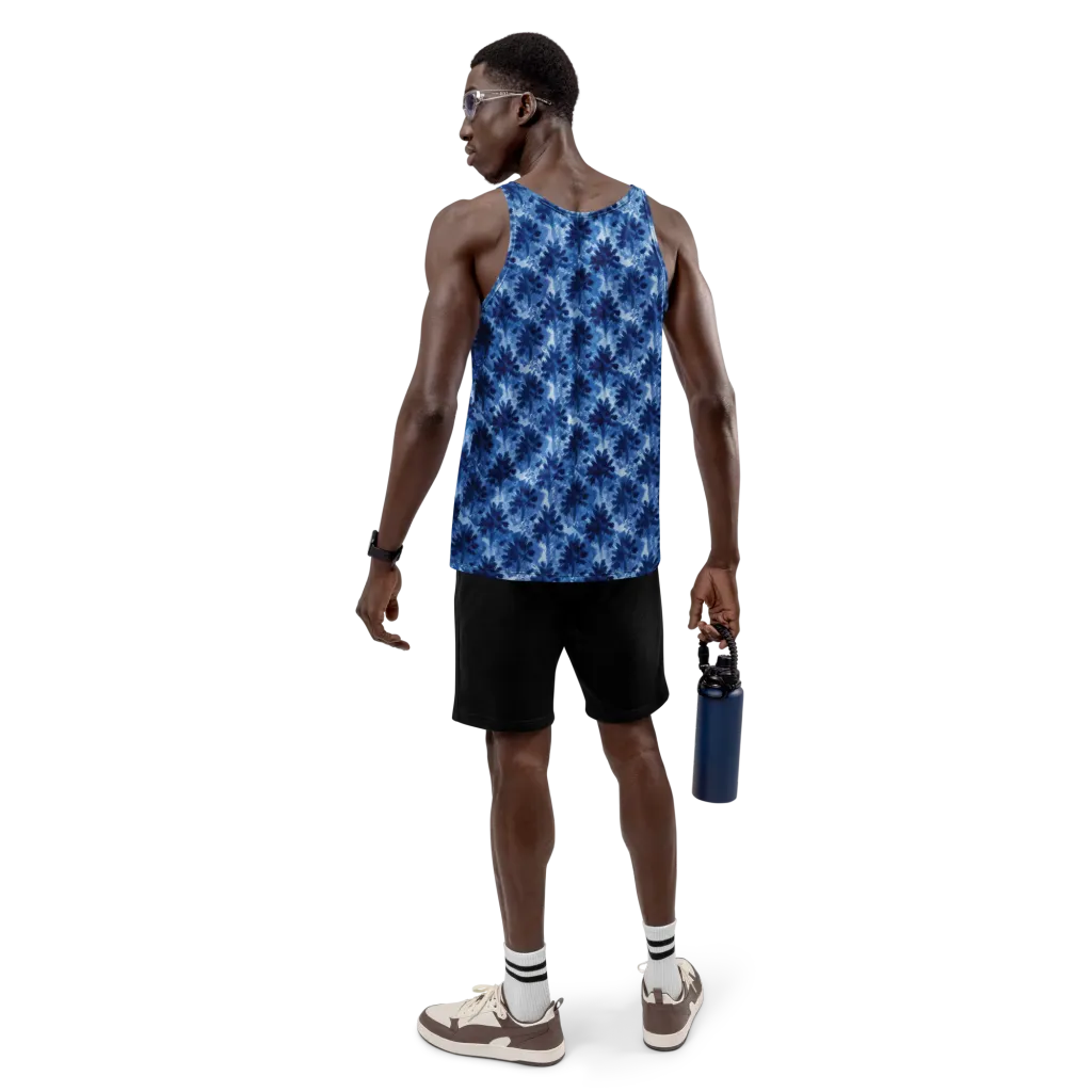 Indigo Meadow on Men's Tank Top — Back