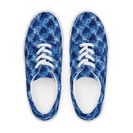 Indigo Meadow on a Men's Lace-Up Canvas Shoes