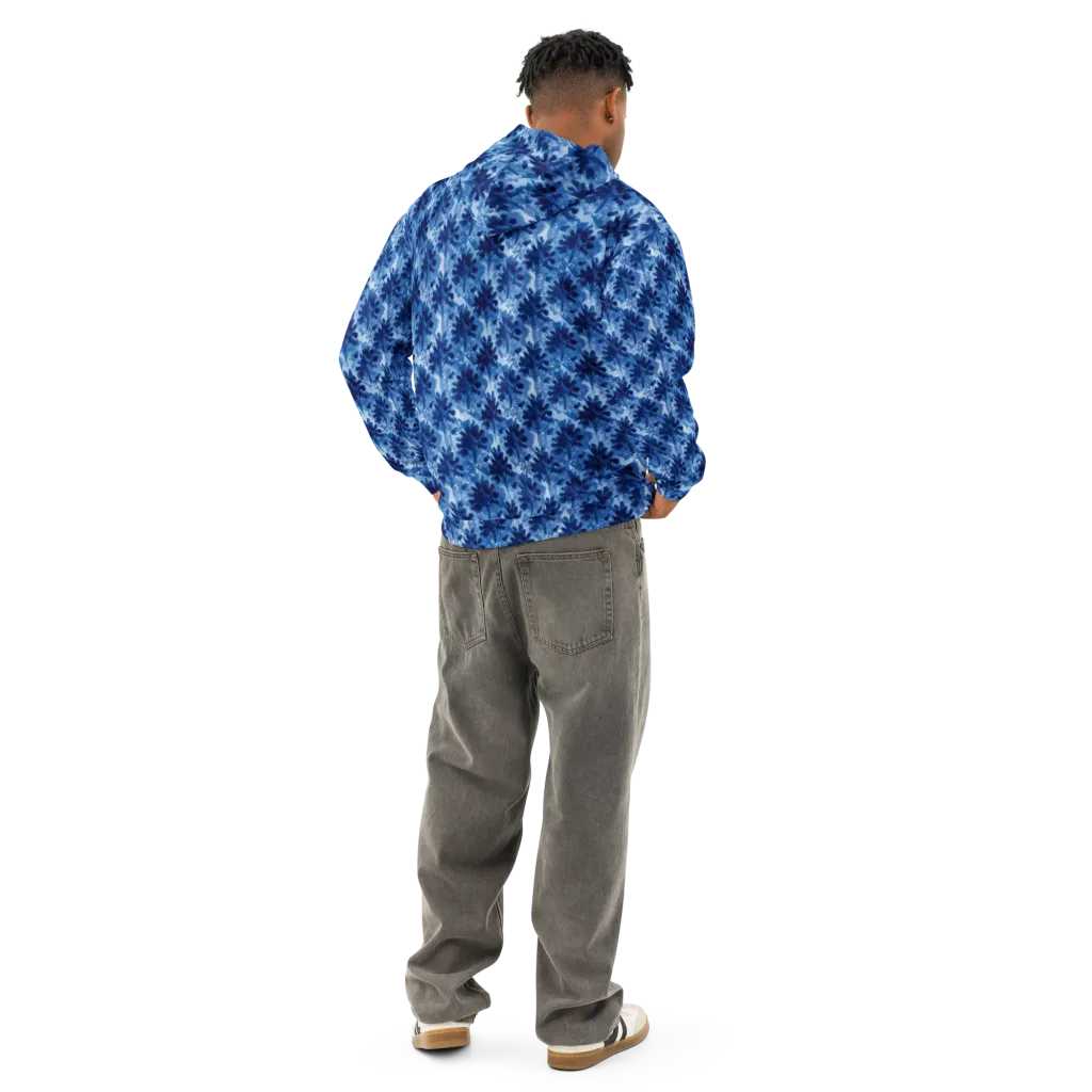 Indigo Meadow on Cotton Hoodie — Back