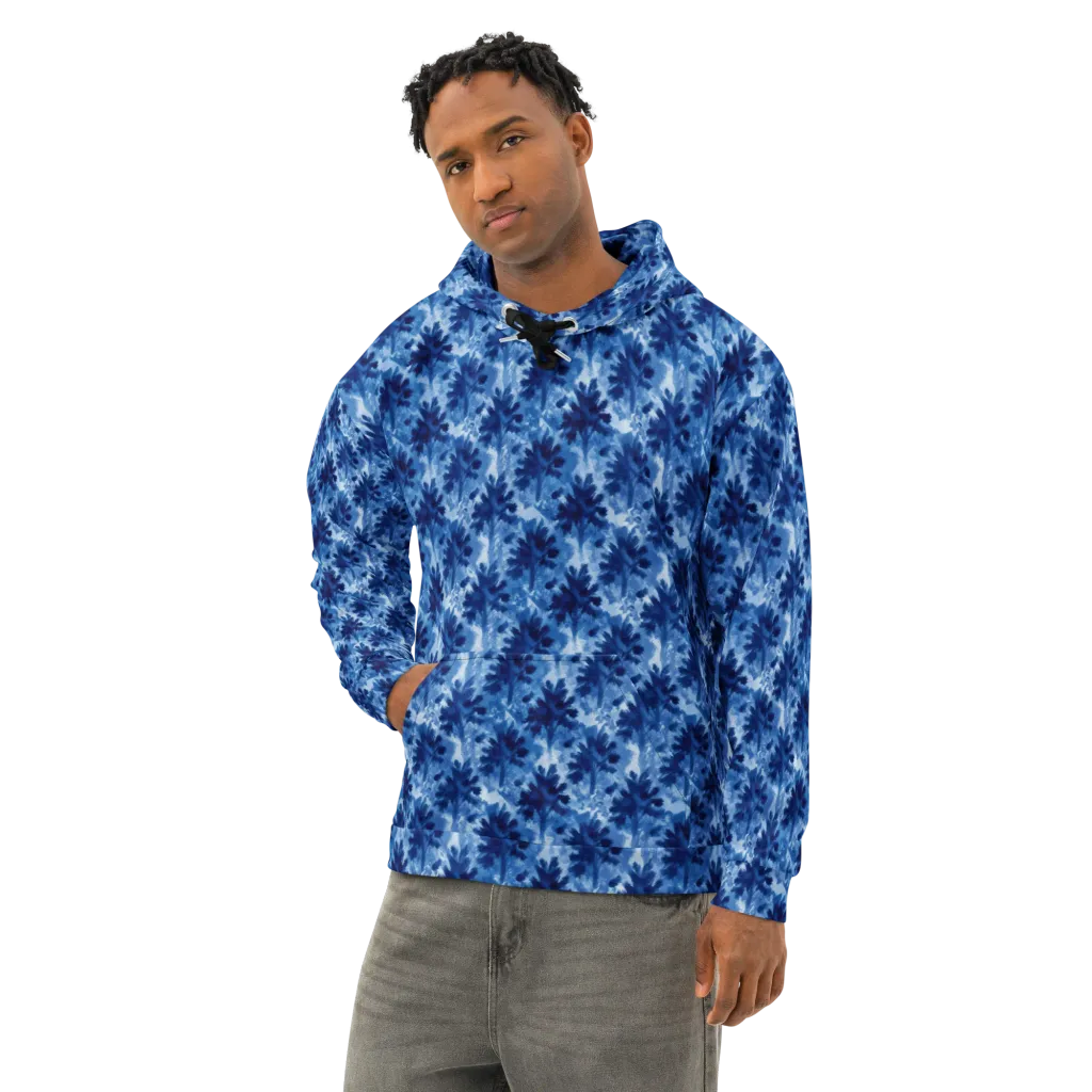 Indigo Meadow on Cotton Hoodie — Left Front