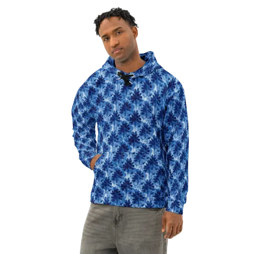 Indigo Meadow on a Cotton Hoodie