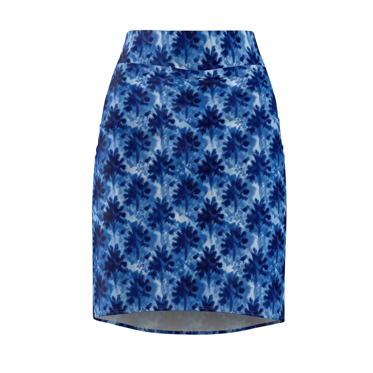 Indigo Meadow on Pencil Skirt — Front