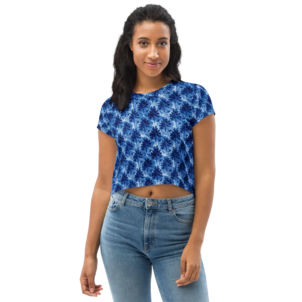 Indigo Meadow on Crop Tee — Front