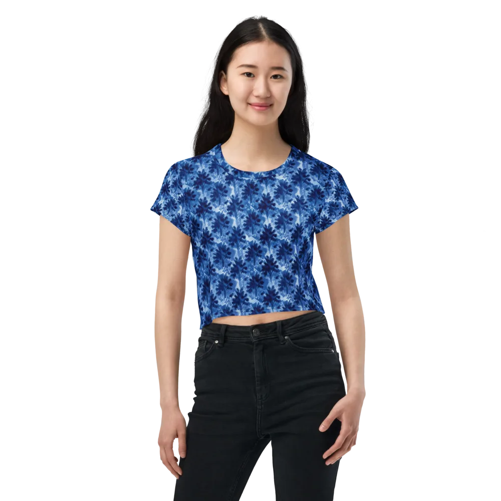 Indigo Meadow on Crop Tee — Front