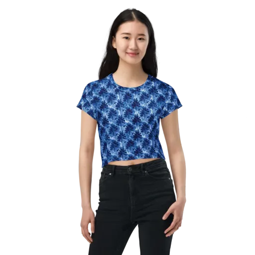 Indigo Meadow on a Crop Tee