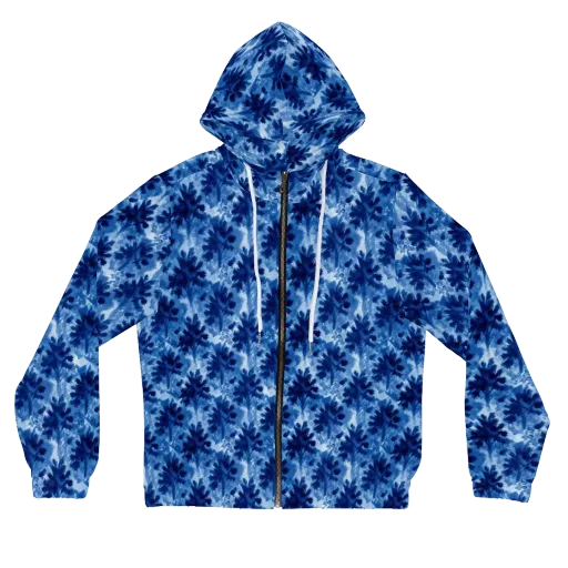 Indigo Meadow on a Women's Full-Zip Hoodie