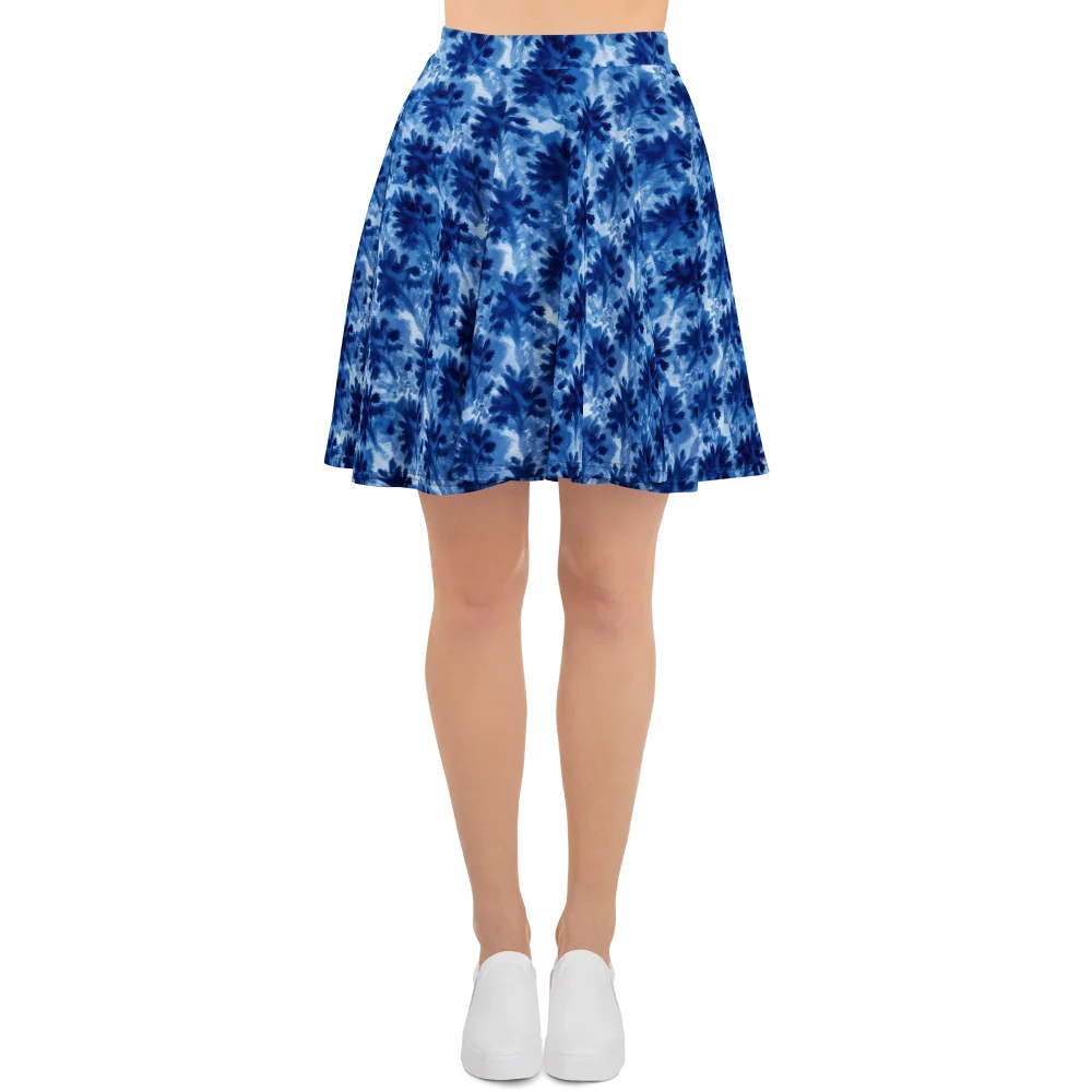 Indigo Meadow on Skater Skirt — Front