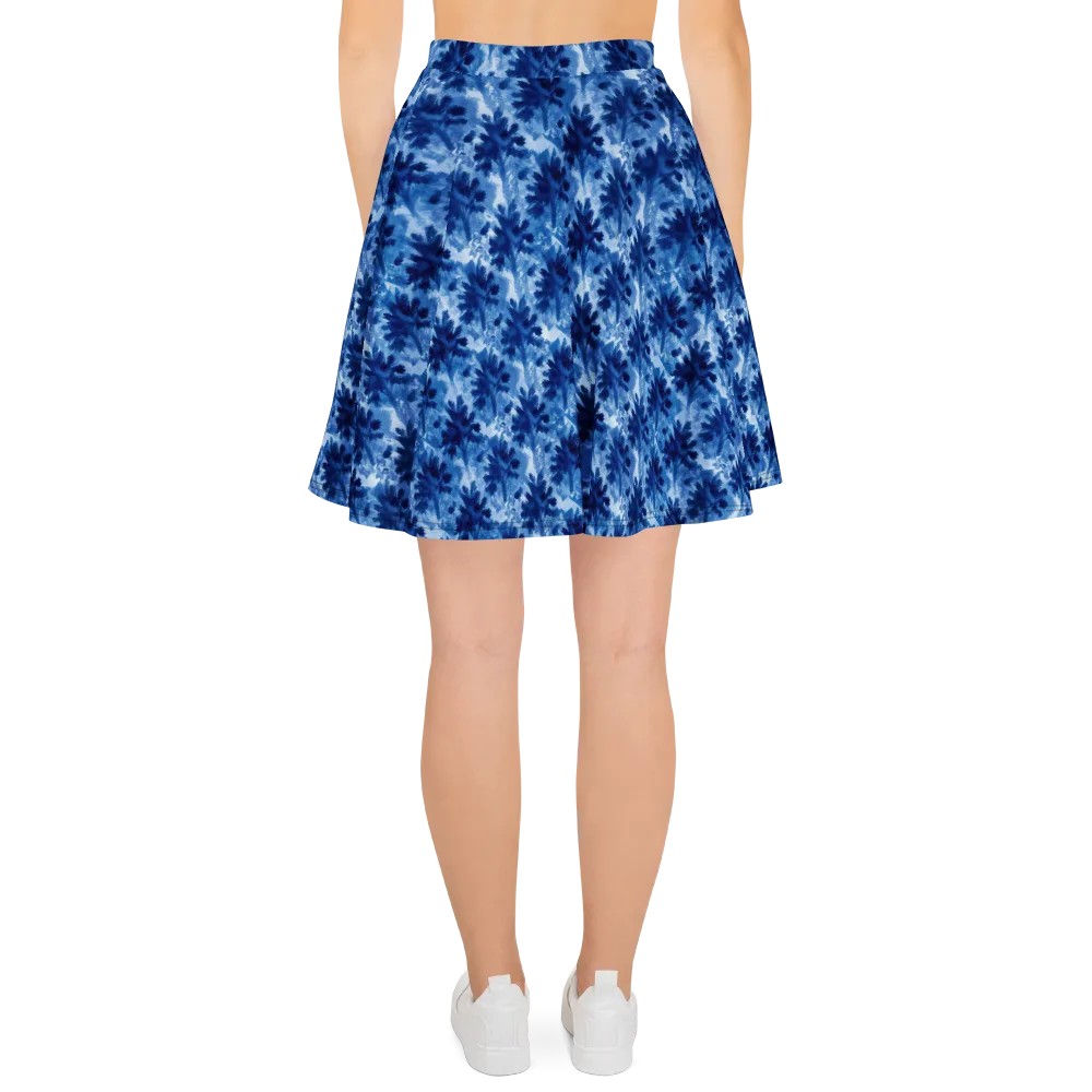 Indigo Meadow on Skater Skirt — Back