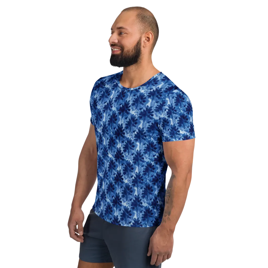 Indigo Meadow on Men's Athletic T-Shirt — Left