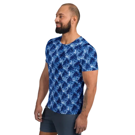 Indigo Meadow on a Men's Athletic T-Shirt