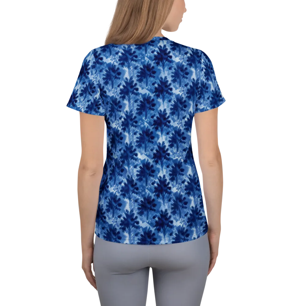 Indigo Meadow on Women's Athletic T-Shirt — Back
