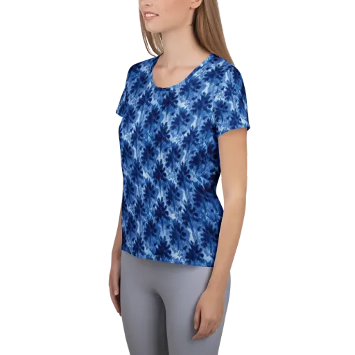Indigo Meadow on a Women's Athletic T-Shirt
